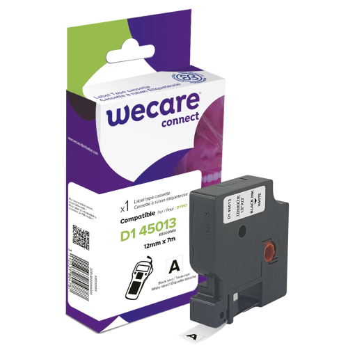 Armor - Nastro Compatibile per DYMO Tipo D1 (12mmX7mt) - Nero/Bianco